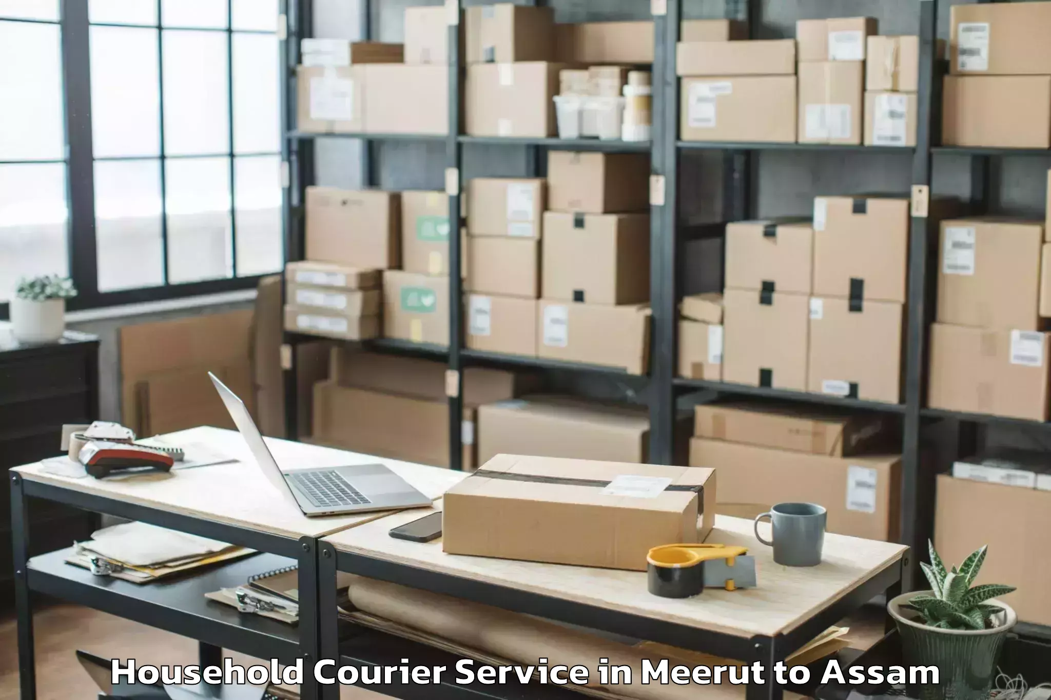 Top Meerut to Ramkrishna Nagar Karimganj Household Courier Available